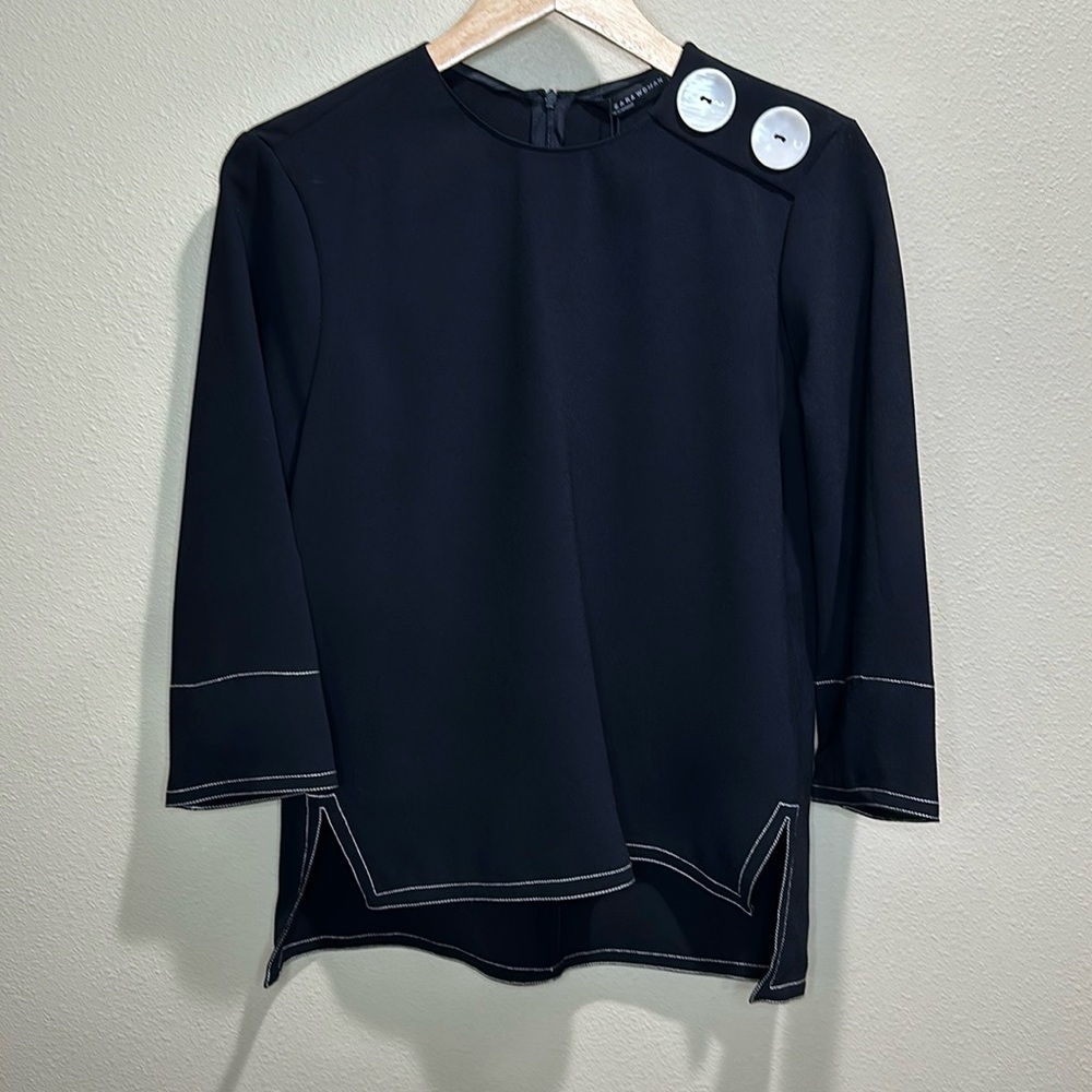 NWT Zara XS button accent blouse